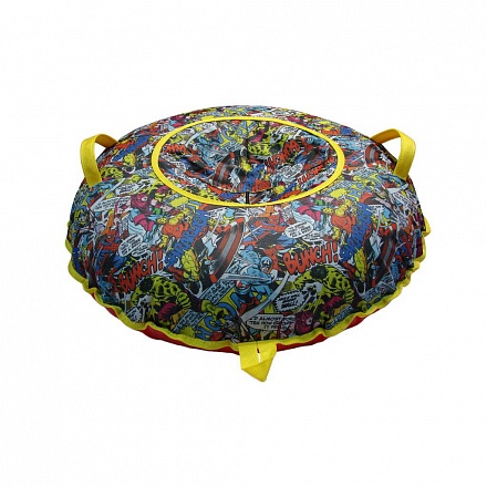 Санки надувные Тюбинг Oxford Принт Комиксы + автокамера, диаметр 110 см. 
